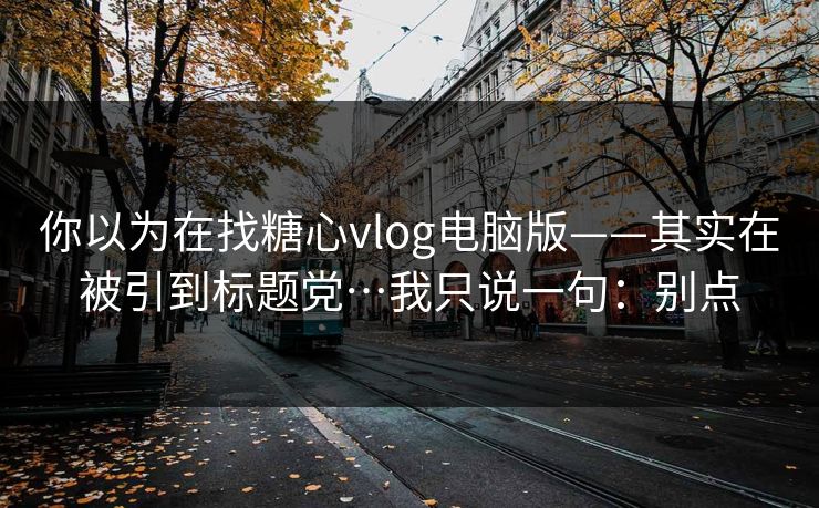 你以为在找糖心vlog电脑版——其实在被引到标题党…我只说一句：别点